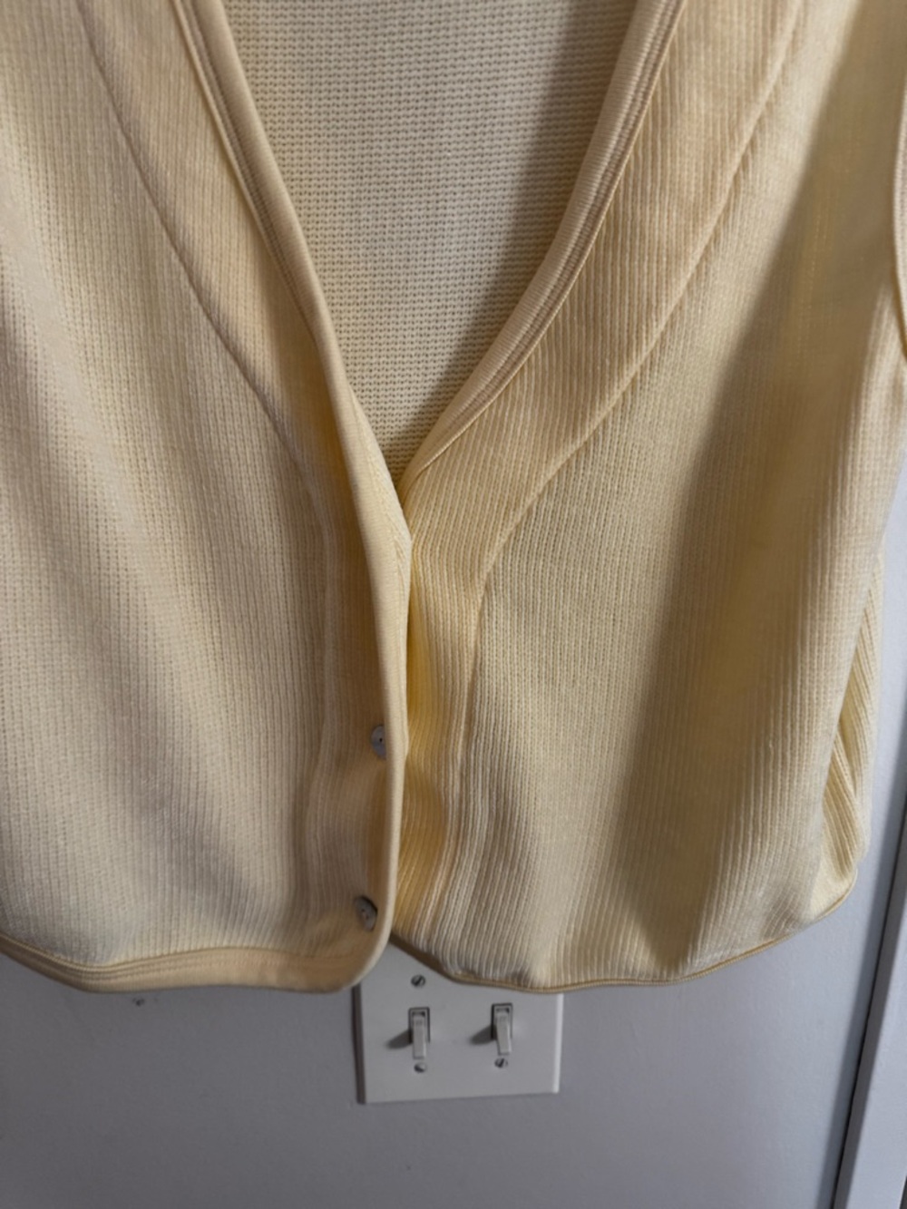 DONNI. Yellow Chenille Button-Front Tank Vest - Picture 6 of 7